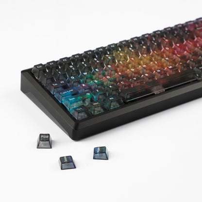 YMDK 115 Keycaps Milk Grapes Jelly Cola Color Gradient Frosted Cherry Profile Shine Through PC Keycaps for 61/64/68/84/87/96/104/108 MX Mechanical Keyboard