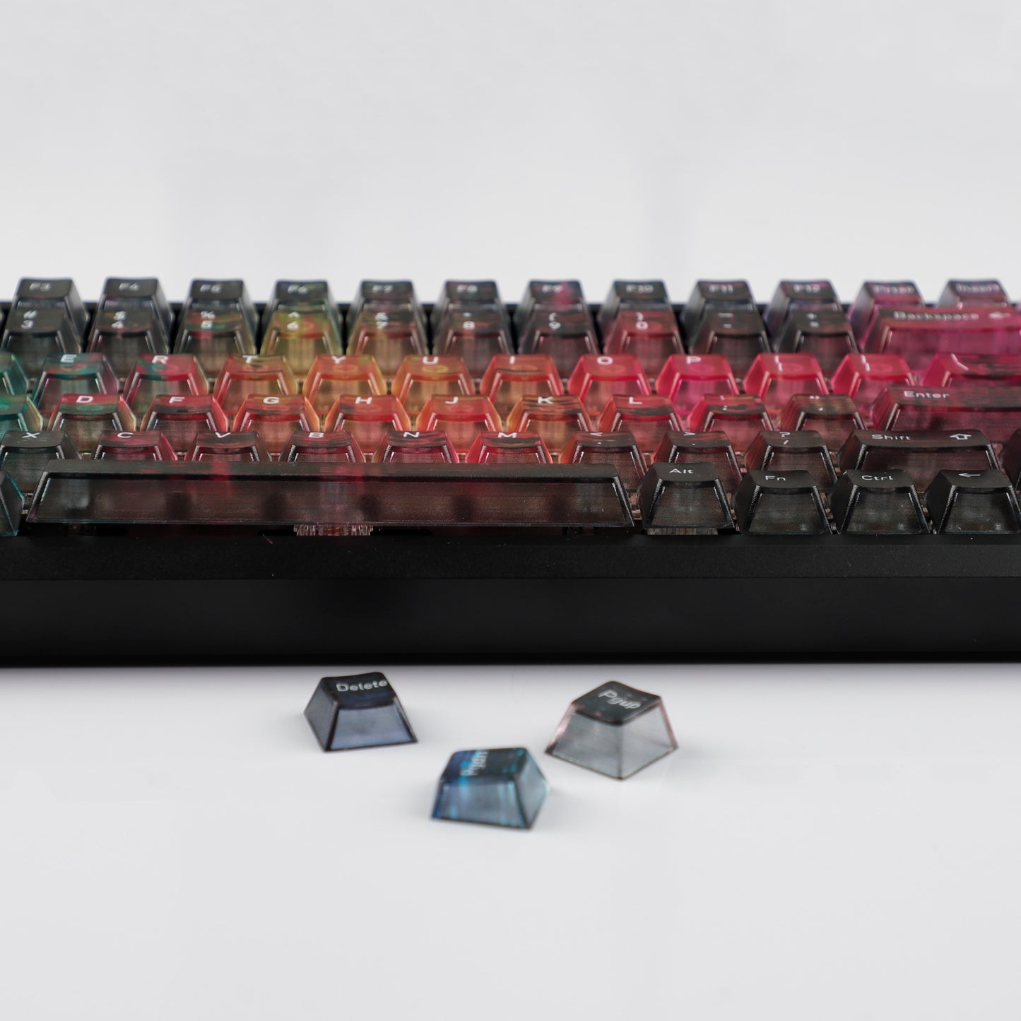 YMDK 115 Keycaps Milk Grapes Jelly Cola Color Gradient Frosted Cherry Profile Shine Through PC Keycaps for 61/64/68/84/87/96/104/108 MX Mechanical Keyboard