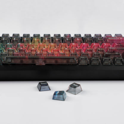 YMDK 115 Keycaps Milk Grapes Jelly Cola Color Gradient Frosted Cherry Profile Shine Through PC Keycaps for 61/64/68/84/87/96/104/108 MX Mechanical Keyboard