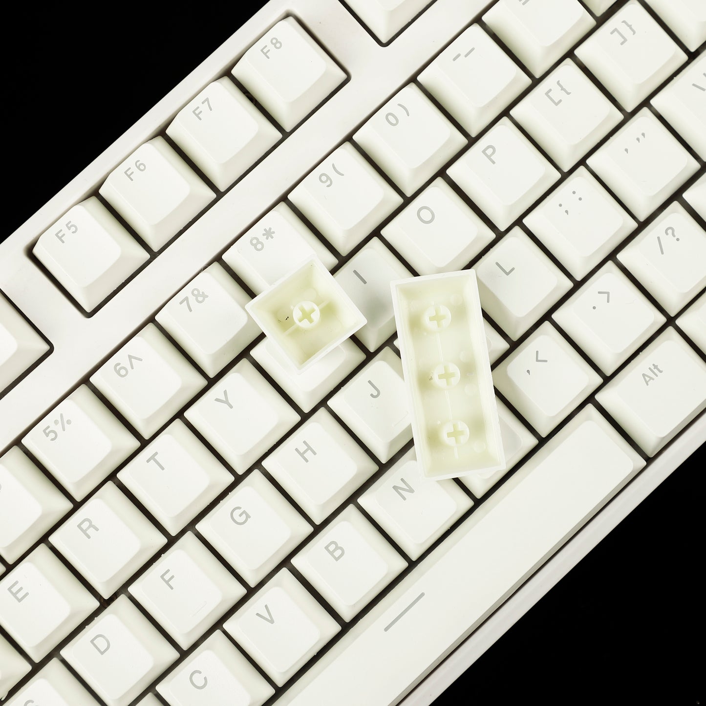 YMDK White Backlit 108  Keycaps(Cherry Profile Double Shot Shine Through/108 TKL 61 Using)