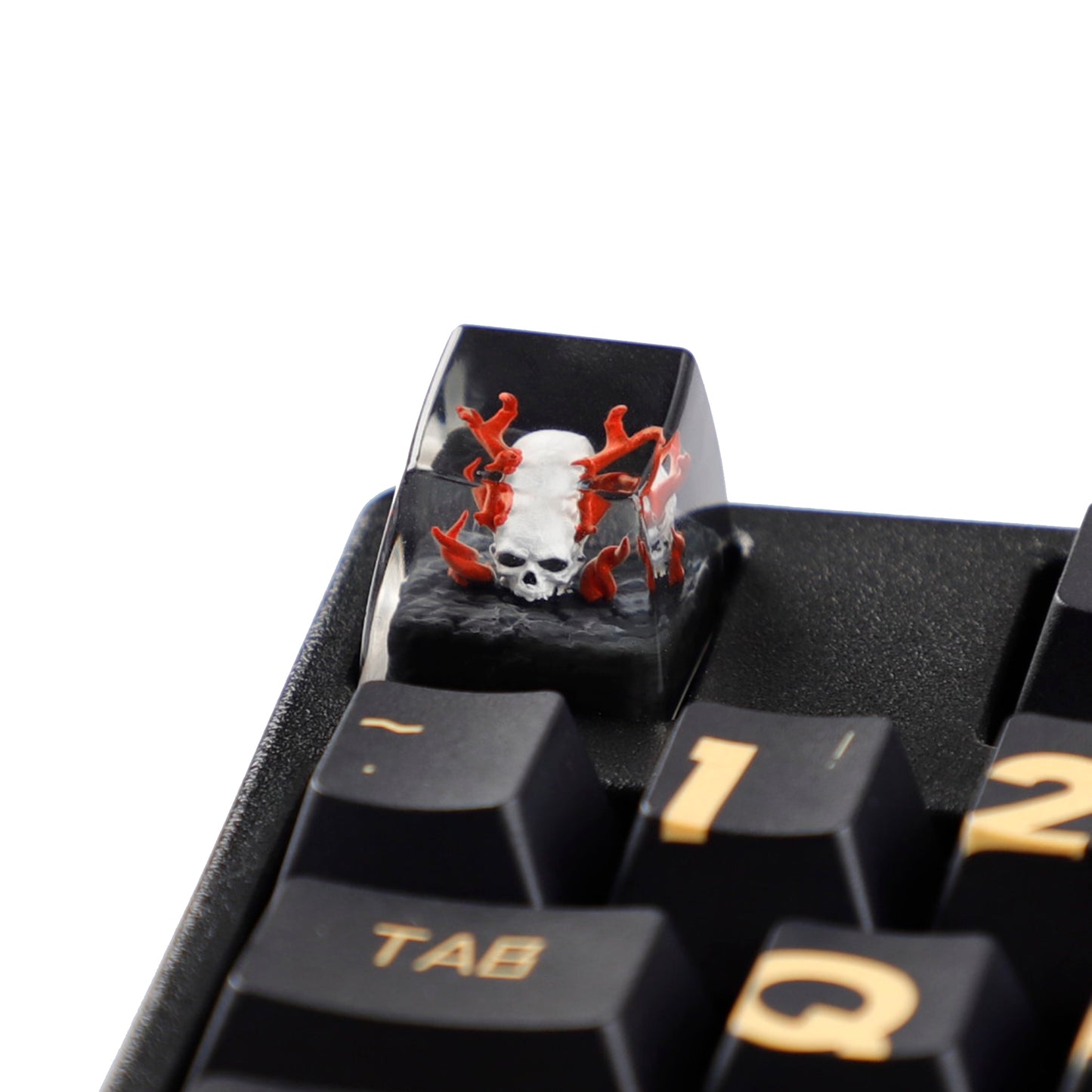 YMDK Resin Skull Personalized Keycaps Creative Homemade Custom Keycaps for MX Mechanical Keyboard