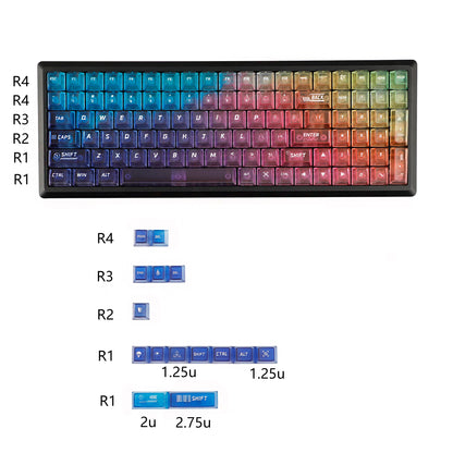 YMDK 115 Keycaps Milk Grapes Jelly Cola Color Gradient Frosted Cherry Profile Shine Through PC Keycaps for 61/64/68/84/87/96/104/108 MX Mechanical Keyboard