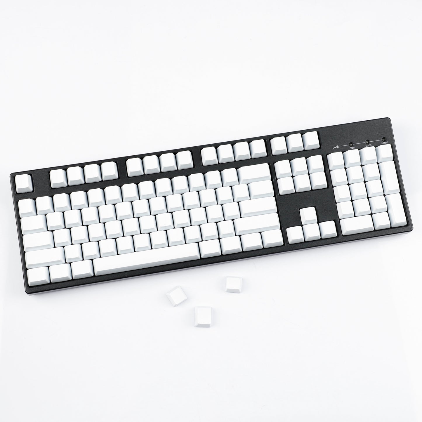 YMDK 108 Keys Black White Blank ABS Spray-painted OEM XDA Profile Keycaps for MX Mechanical Keyboards DIY Laser Engraving