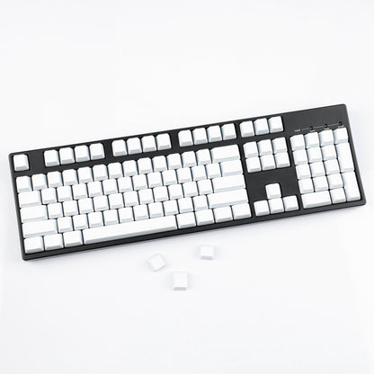 YMDK 108 Keys Black White Blank ABS Spray-painted OEM XDA Profile Keycaps for MX Mechanical Keyboards DIY Laser Engraving