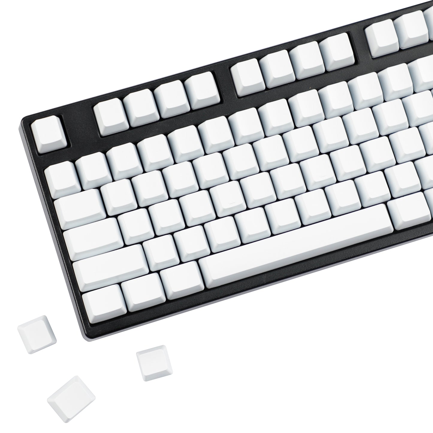 YMDK 108 Keys Black White Blank ABS Spray-painted OEM XDA Profile Keycaps for MX Mechanical Keyboards DIY Laser Engraving