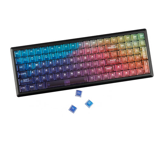 YMDK 115 Keycaps Milk Grapes Jelly Cola Color Gradient Frosted Cherry Profile Shine Through PC Keycaps for 61/64/68/84/87/96/104/108 MX Mechanical Keyboard