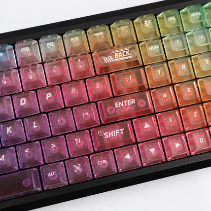 YMDK 115 Keycaps Milk Grapes Jelly Cola Color Gradient Frosted Cherry Profile Shine Through PC Keycaps for 61/64/68/84/87/96/104/108 MX Mechanical Keyboard