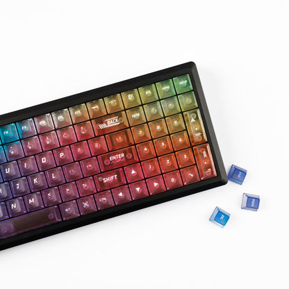 YMDK 115 Keycaps Milk Grapes Jelly Cola Color Gradient Frosted Cherry Profile Shine Through PC Keycaps for 61/64/68/84/87/96/104/108 MX Mechanical Keyboard