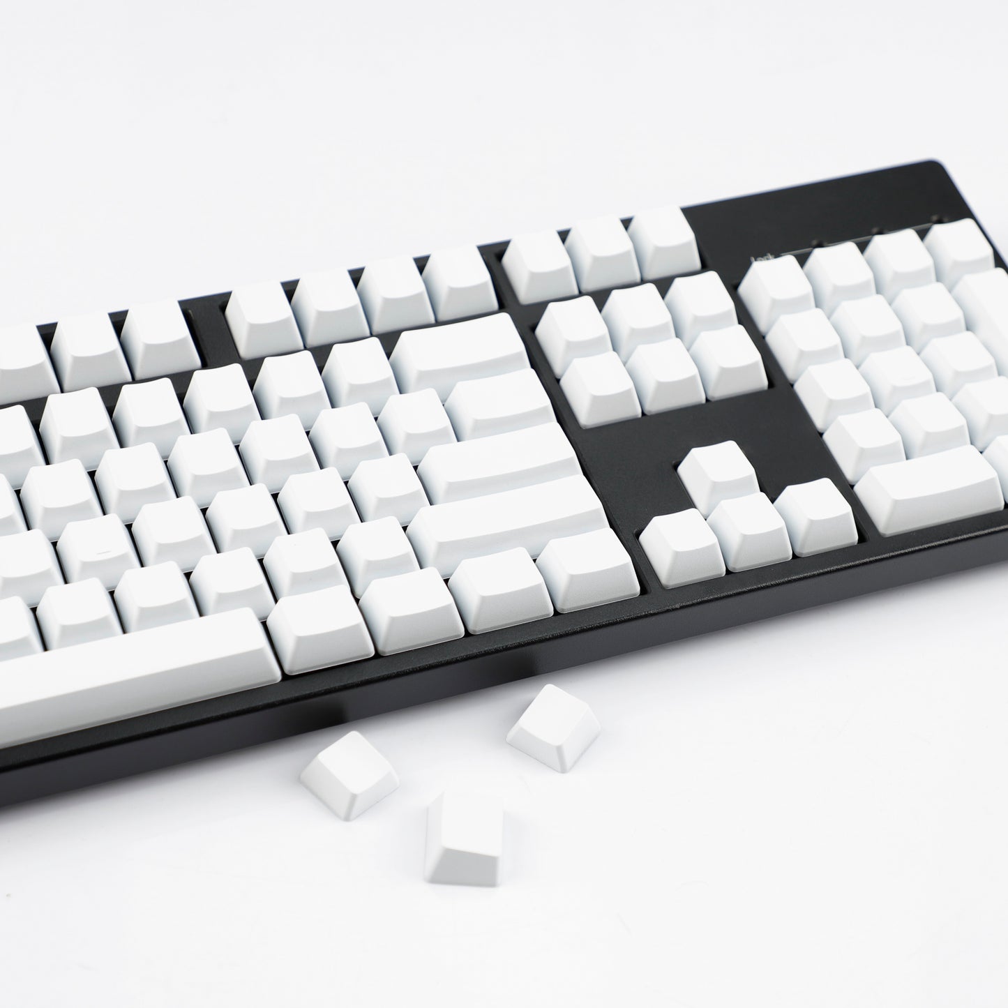 YMDK 108 Keys Black White Blank ABS Spray-painted OEM XDA Profile Keycaps for MX Mechanical Keyboards DIY Laser Engraving
