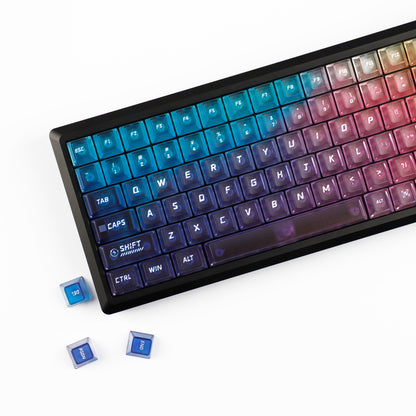 YMDK 115 Keycaps Milk Grapes Jelly Cola Color Gradient Frosted Cherry Profile Shine Through PC Keycaps for 61/64/68/84/87/96/104/108 MX Mechanical Keyboard