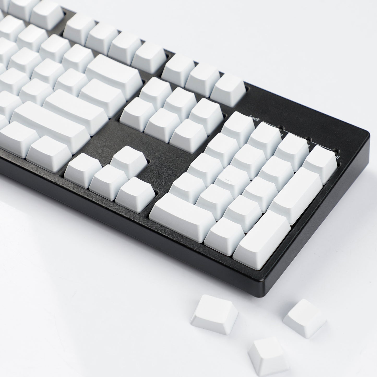 YMDK 108 Keys Black White Blank ABS Spray-painted OEM XDA Profile Keycaps for MX Mechanical Keyboards DIY Laser Engraving