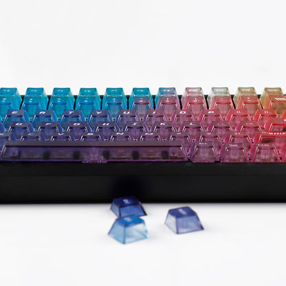 YMDK 115 Keycaps Milk Grapes Jelly Cola Color Gradient Frosted Cherry Profile Shine Through PC Keycaps for 61/64/68/84/87/96/104/108 MX Mechanical Keyboard