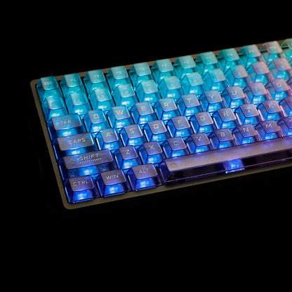 YMDK 115 Keycaps Milk Grapes Jelly Cola Color Gradient Frosted Cherry Profile Shine Through PC Keycaps for 61/64/68/84/87/96/104/108 MX Mechanical Keyboard