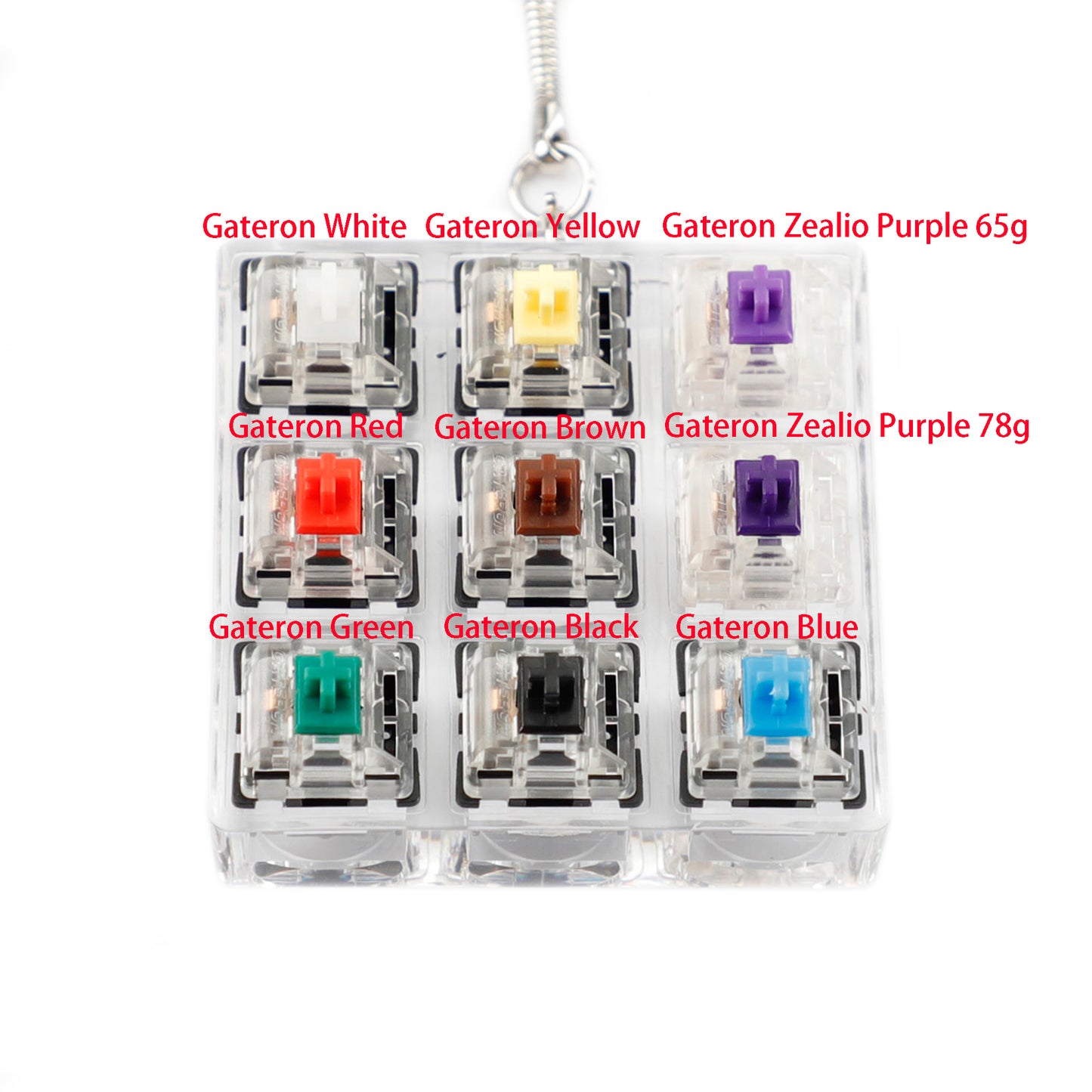 9 Keys Switches Tester(Cherry Gateron Green Clear White Gray Clear Zealio Purple Kailh Box Navy Jade  Switches)