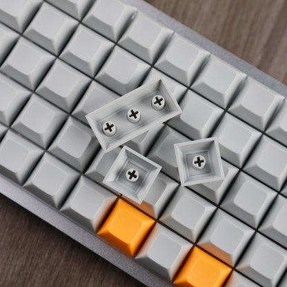 YMDK DSA Profile Gray Orange 107 Keycaps(Dye Sub PBT 1.4mm Thickness/Ortholinear XD75 ID75 Planck Preonic Niu40 Using)