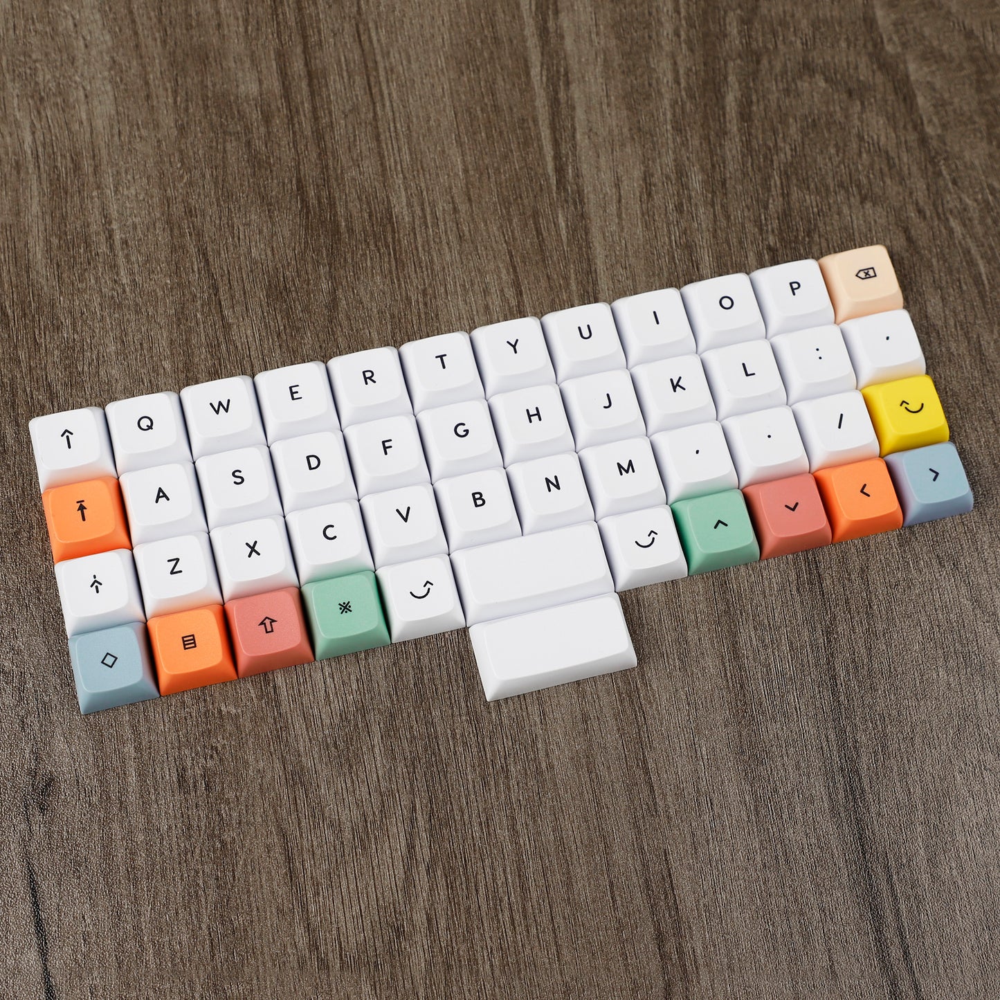 YMDK Colorful theme Dye-Sub Top print XDA Keycap 1.1mm PBT For MX Switches 40% Keyboard Planck YMD40v2 Niu40