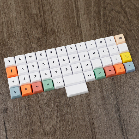 YMDK Colorful theme Dye-Sub Top print XDA Keycap 1.1mm PBT For MX Switches 40% Keyboard Planck YMD40v2 Niu40