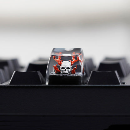 YMDK Resin Skull Personalized Keycaps Creative Homemade Custom Keycaps for MX Mechanical Keyboard