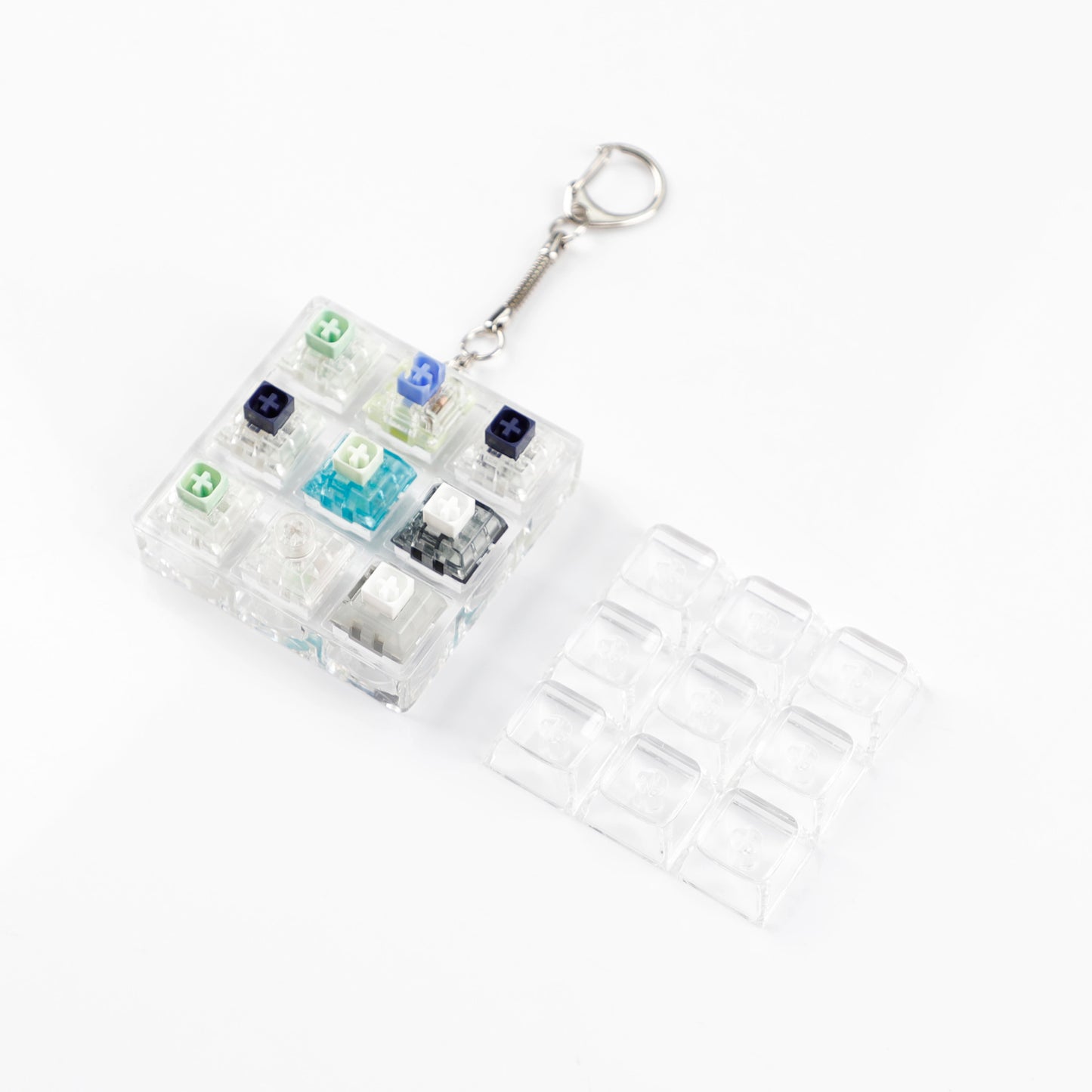 9 Keys Switches Tester(Cherry Gateron Green Clear White Gray Clear Zealio Purple Kailh Box Navy Jade  Switches)