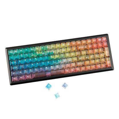 YMDK 115 Keycaps Milk Grapes Jelly Cola Color Gradient Frosted Cherry Profile Shine Through PC Keycaps for 61/64/68/84/87/96/104/108 MX Mechanical Keyboard