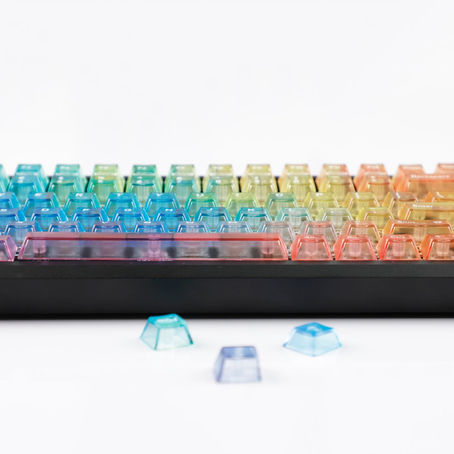 YMDK 115 Keycaps Milk Grapes Jelly Cola Color Gradient Frosted Cherry Profile Shine Through PC Keycaps for 61/64/68/84/87/96/104/108 MX Mechanical Keyboard