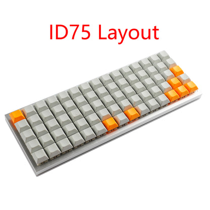 YMDK DSA Profile Gray Orange 107 Keycaps(Dye Sub PBT 1.4mm Thickness/Ortholinear XD75 ID75 Planck Preonic Niu40 Using)