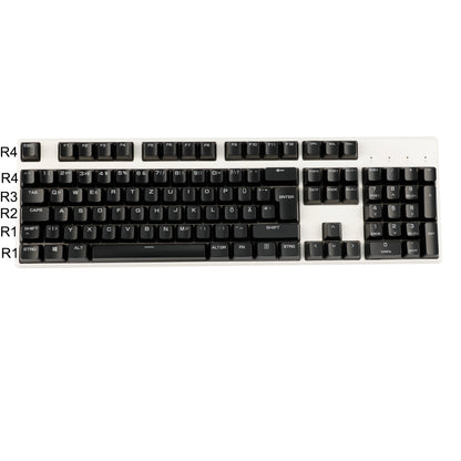 YMDK 105 Keys Swedish Backlit Black White OEM Profile ABS Spray-painted Keycaps for MX Mechanical Keyboards DIY Laser Engraving