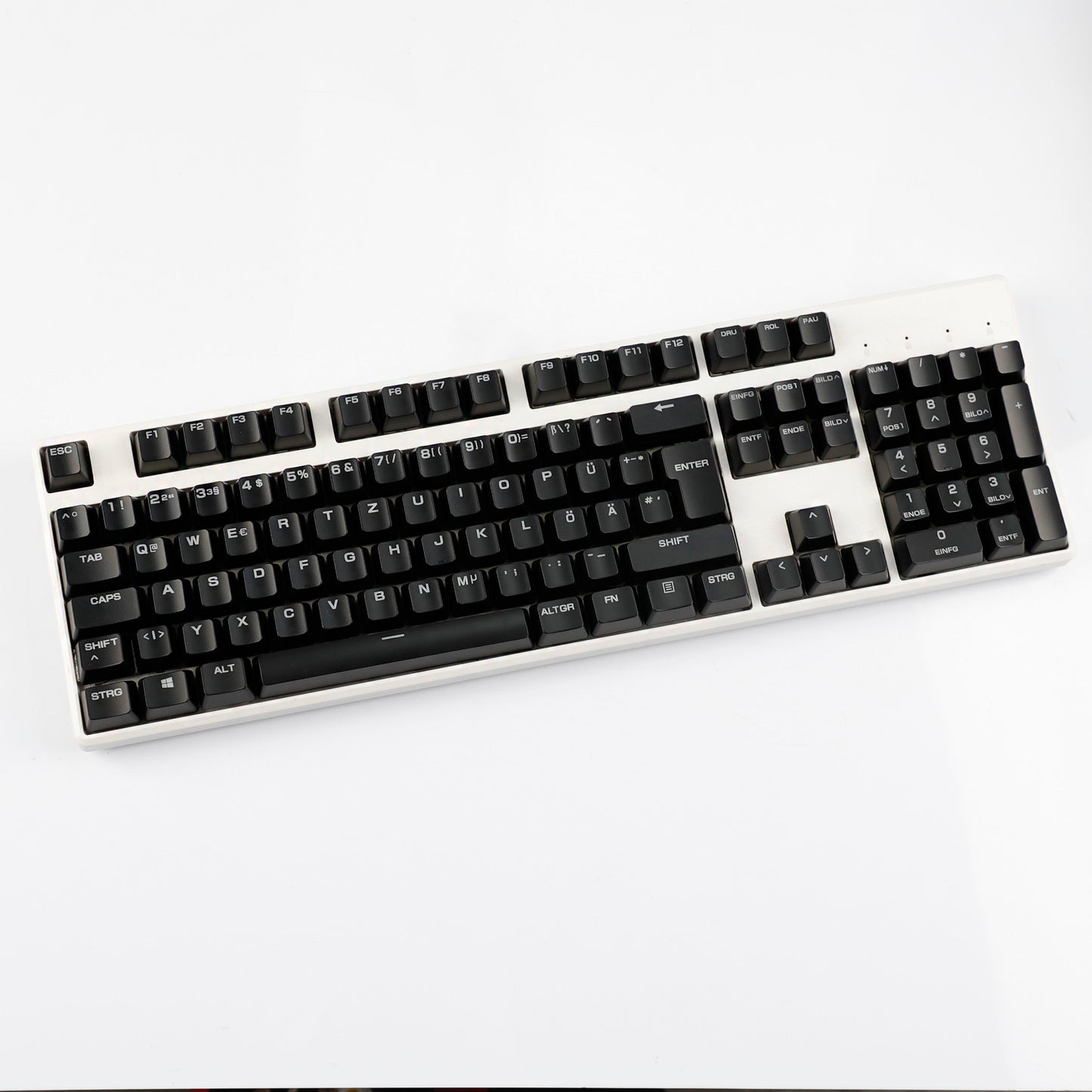 YMDK 105 Keys Swedish Backlit Black White OEM Profile ABS Spray-painted Keycaps for MX Mechanical Keyboards DIY Laser Engraving
