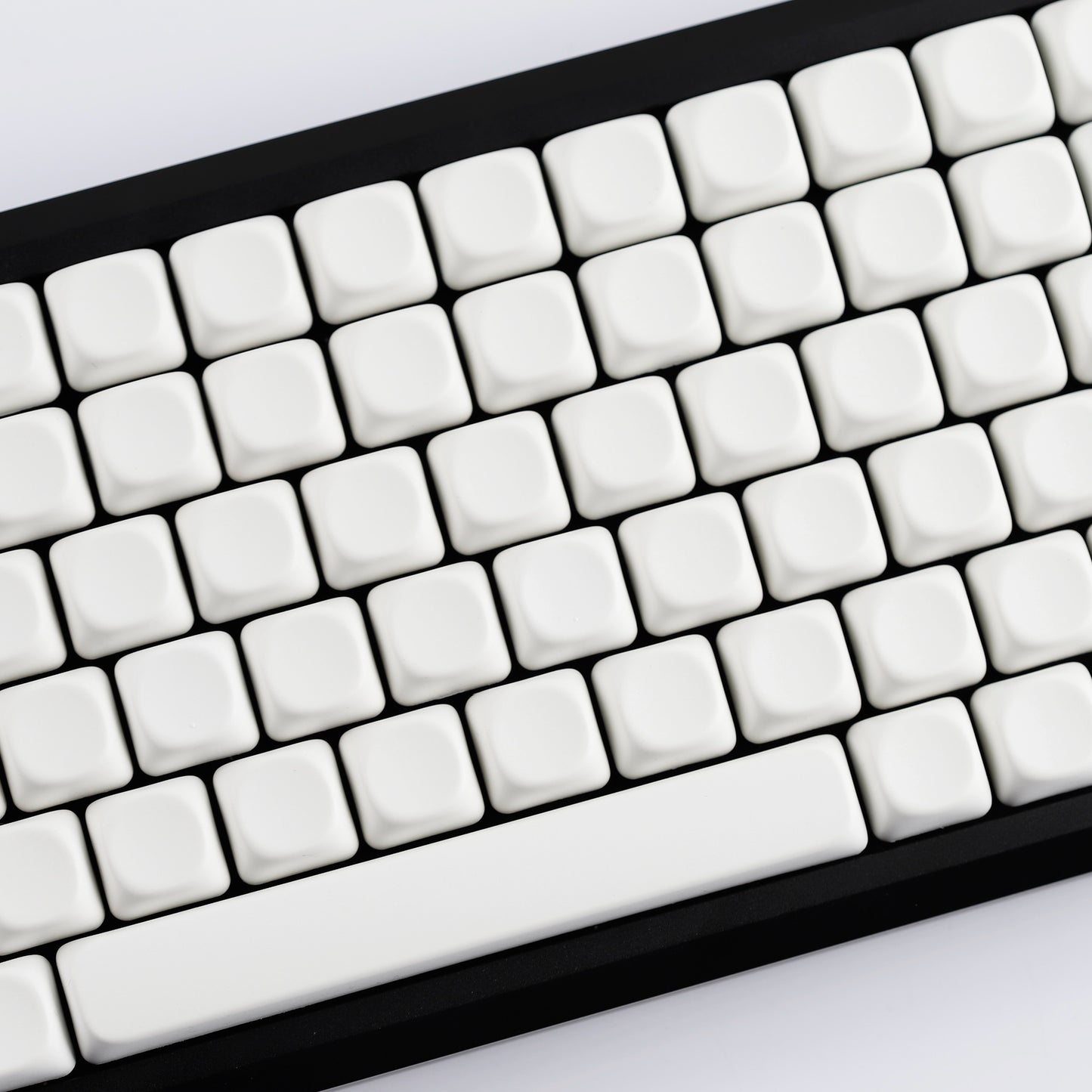 YMDK Pure White MOA Profile Keycap 129 Key Simple Style PBT Dye Sublimation Custom Keycaps for 61/68/84/87/98/104/108 MX Mechanical Keyboard
