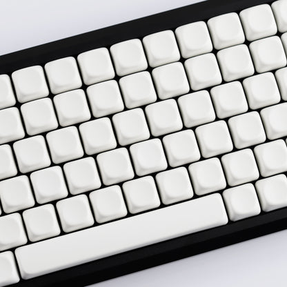 YMDK Pure White MOA Profile Keycap 129 Key Simple Style PBT Dye Sublimation Custom Keycaps for 61/68/84/87/98/104/108 MX Mechanical Keyboard