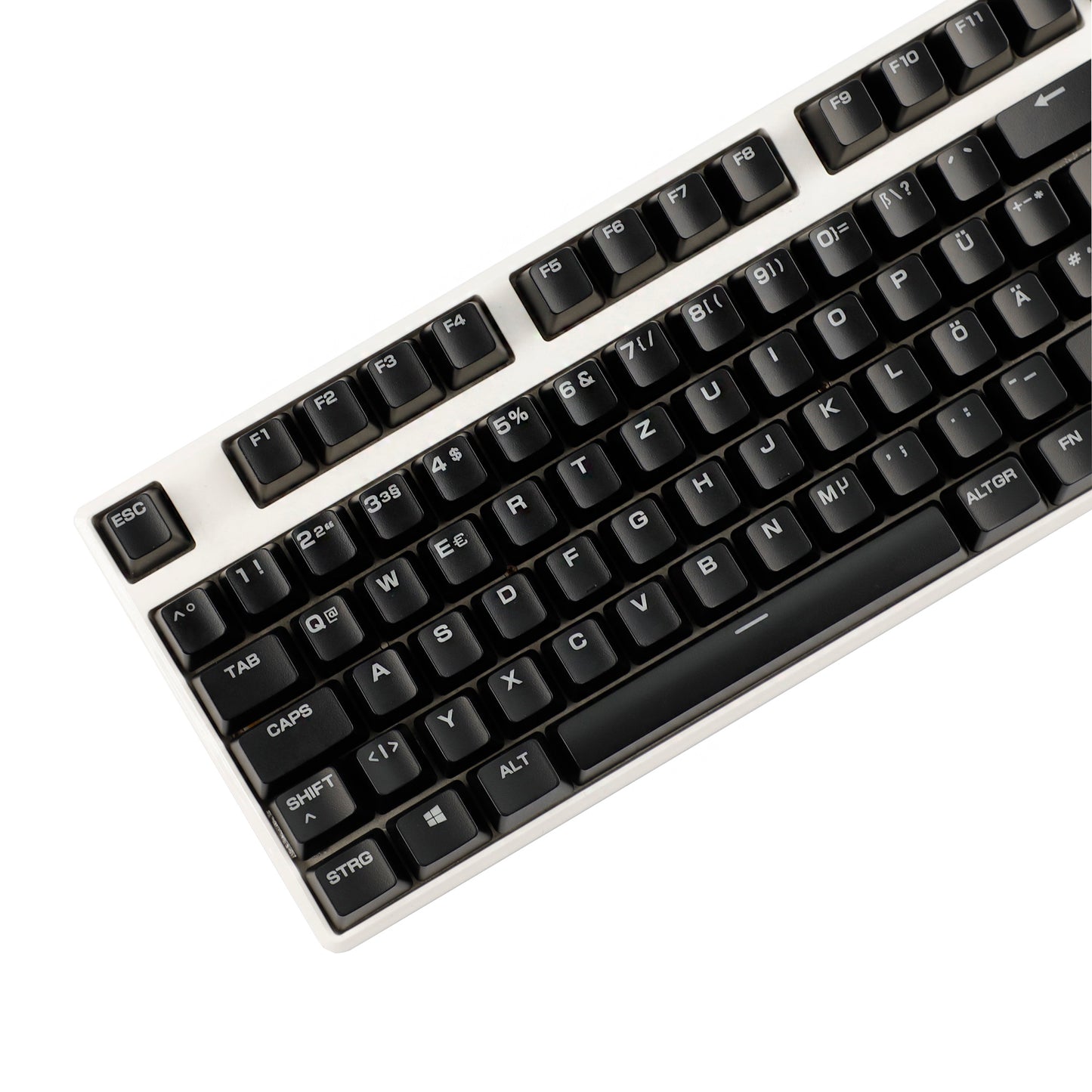 YMDK 105 Keys Swedish Backlit Black White OEM Profile ABS Spray-painted Keycaps for MX Mechanical Keyboards DIY Laser Engraving