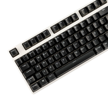YMDK 105 Keys Swedish Backlit Black White OEM Profile ABS Spray-painted Keycaps for MX Mechanical Keyboards DIY Laser Engraving
