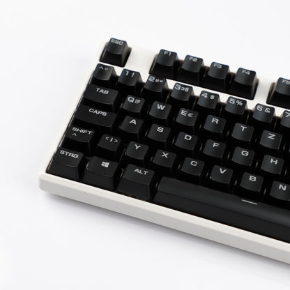 YMDK 105 Keys Swedish Backlit Black White OEM Profile ABS Spray-painted Keycaps for MX Mechanical Keyboards DIY Laser Engraving