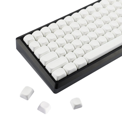 YMDK Pure White MOA Profile Keycap 129 Key Simple Style PBT Dye Sublimation Custom Keycaps for 61/68/84/87/98/104/108 MX Mechanical Keyboard