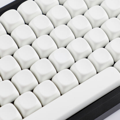 YMDK Pure White MOA Profile Keycap 129 Key Simple Style PBT Dye Sublimation Custom Keycaps for 61/68/84/87/98/104/108 MX Mechanical Keyboard