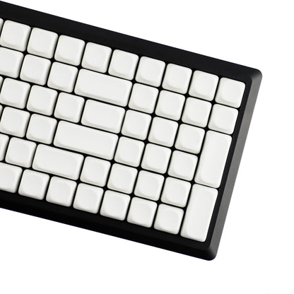 YMDK Pure White MOA Profile Keycap 129 Key Simple Style PBT Dye Sublimation Custom Keycaps for 61/68/84/87/98/104/108 MX Mechanical Keyboard