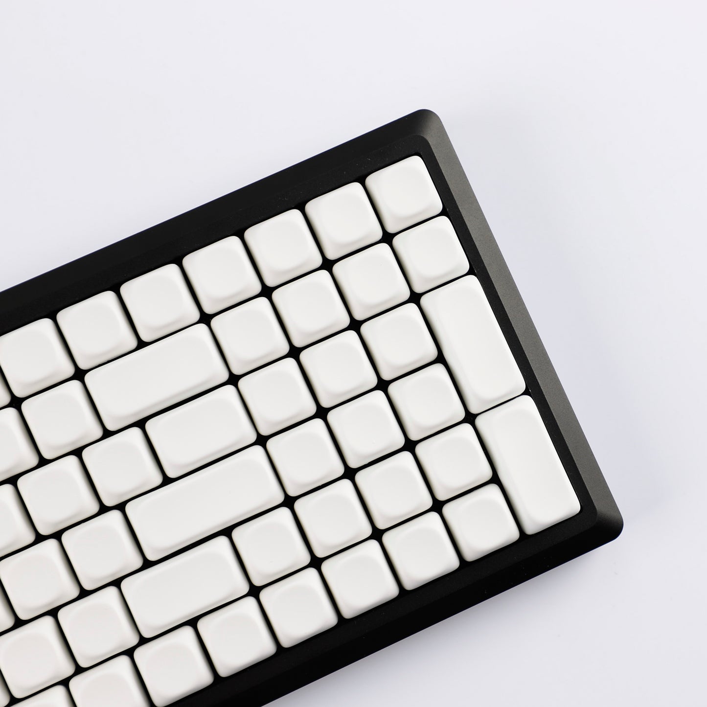 YMDK Pure White MOA Profile Keycap 129 Key Simple Style PBT Dye Sublimation Custom Keycaps for 61/68/84/87/98/104/108 MX Mechanical Keyboard