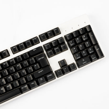 YMDK 105 Keys Swedish Backlit Black White OEM Profile ABS Spray-painted Keycaps for MX Mechanical Keyboards DIY Laser Engraving