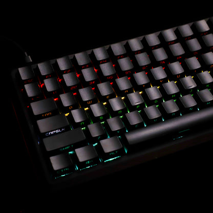 YMDK 140 Black PBT Keycap Double Shot Sidelit OEM Profile Keycaps for 108 104 96 87 84 68 61 MX Mechanical Keyboard