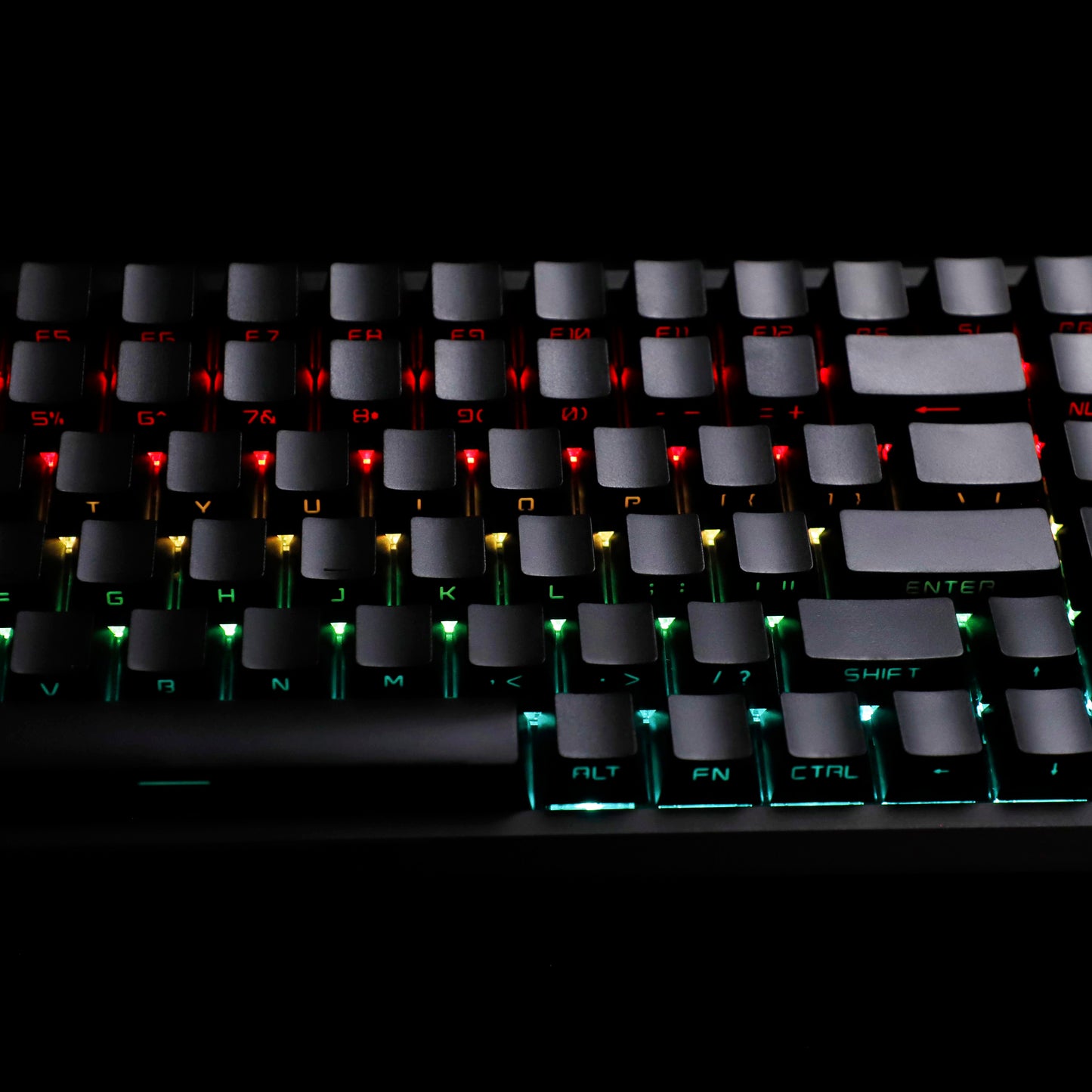 YMDK 140 Black PBT Keycap Double Shot Sidelit OEM Profile Keycaps for 108 104 96 87 84 68 61 MX Mechanical Keyboard