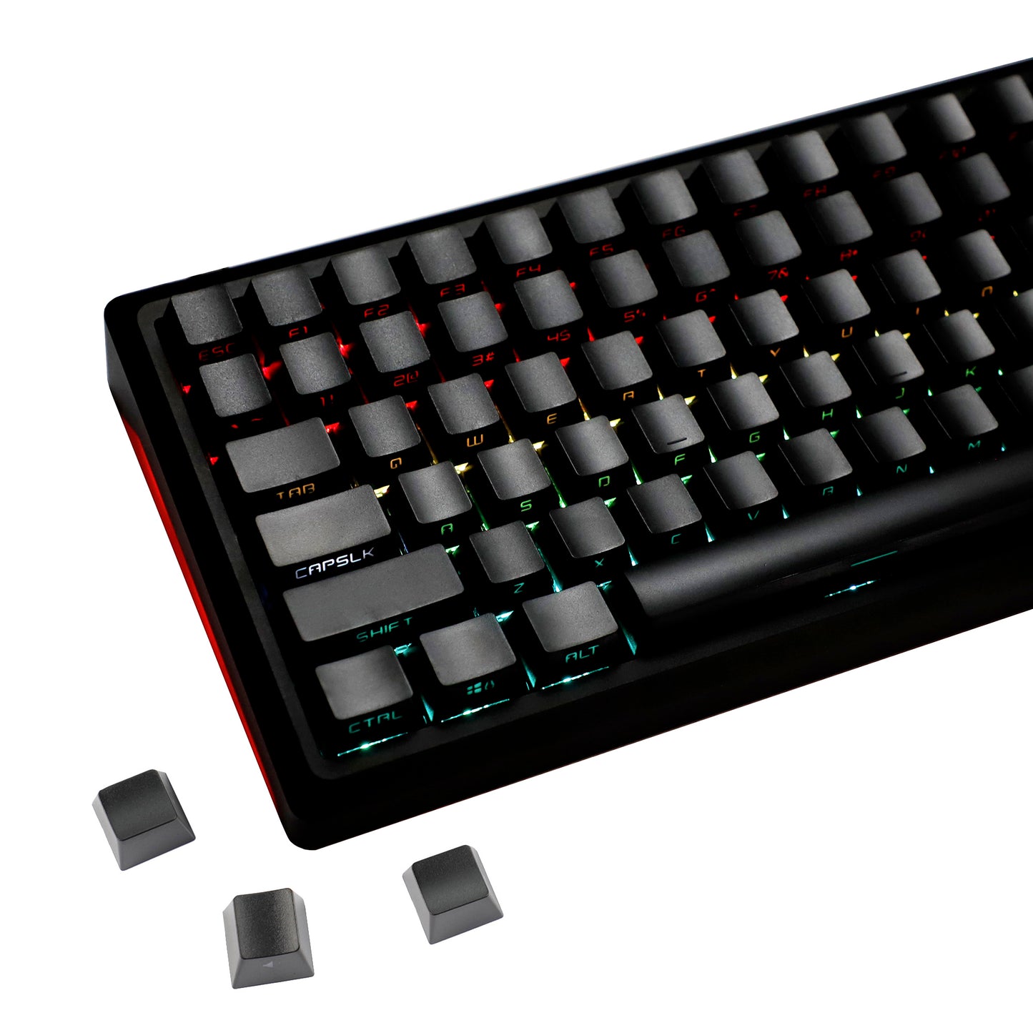 YMDK 140 Black PBT Keycap Double Shot Sidelit OEM Profile Keycaps for 108 104 96 87 84 68 61 MX Mechanical Keyboard