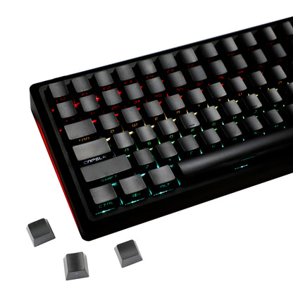 YMDK 140 Black PBT Keycap Double Shot Sidelit OEM Profile Keycaps for 108 104 96 87 84 68 61 MX Mechanical Keyboard