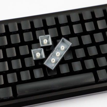 YMDK 140 Black PBT Keycap Double Shot Sidelit OEM Profile Keycaps for 108 104 96 87 84 68 61 MX Mechanical Keyboard