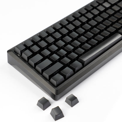 YMDK 140 Black PBT Keycap Double Shot Sidelit OEM Profile Keycaps for 108 104 96 87 84 68 61 MX Mechanical Keyboard