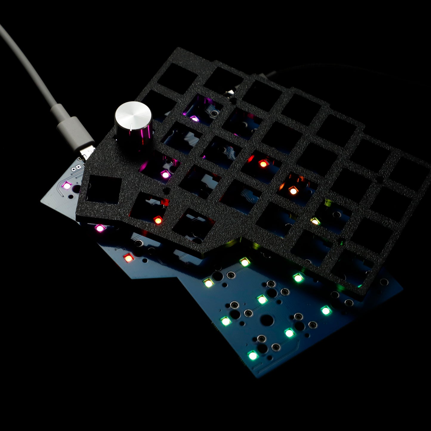 BORNE Knobs Corne4×6 Layout 58 Keys Ergonomic Wired Hot-swap Split MX Mechanical Keyboard South RGB QMK VIAL Programmable