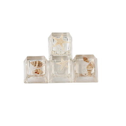 YMDK Conch Starfish Personalized Keycaps 4 keys Light-transmitting Key Cap Cute Novel Fresh Keycap Resin for Mechanical Keyboard