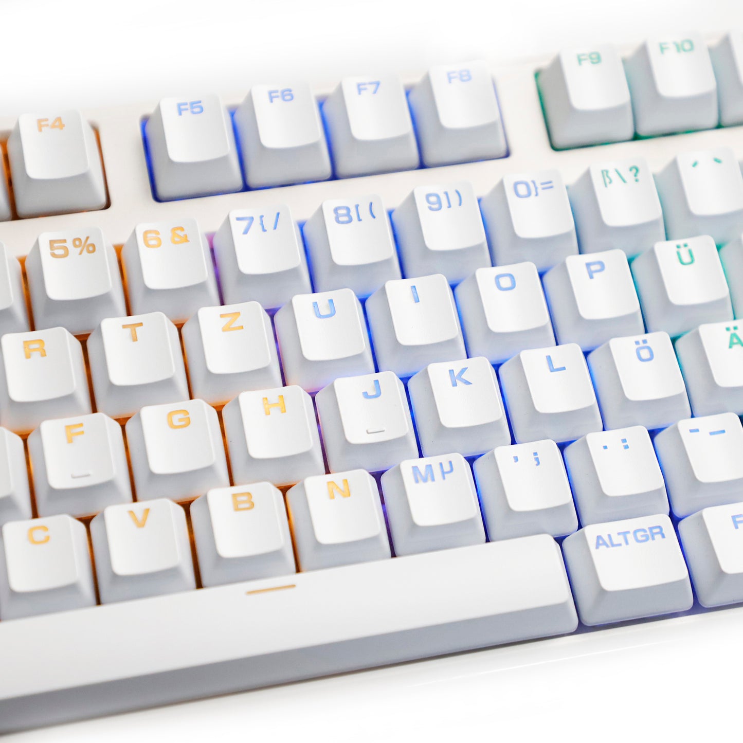 YMDK 105 Keys Swedish Backlit Black White OEM Profile ABS Spray-painted Keycaps for MX Mechanical Keyboards DIY Laser Engraving