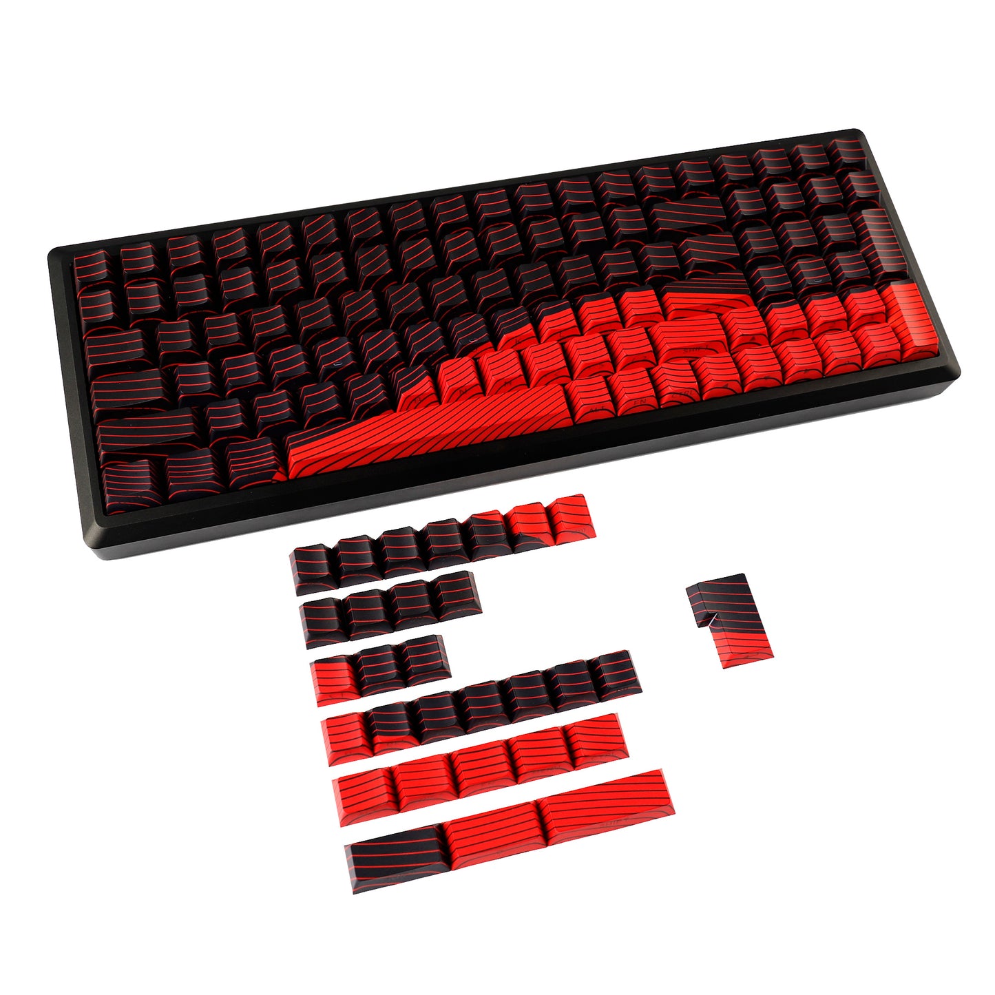 YMDK Contour Line Theme Cherry Profile Keycaps Dye Sub Set PBT Material Keycap for Mechanical keyboard 61 87 108