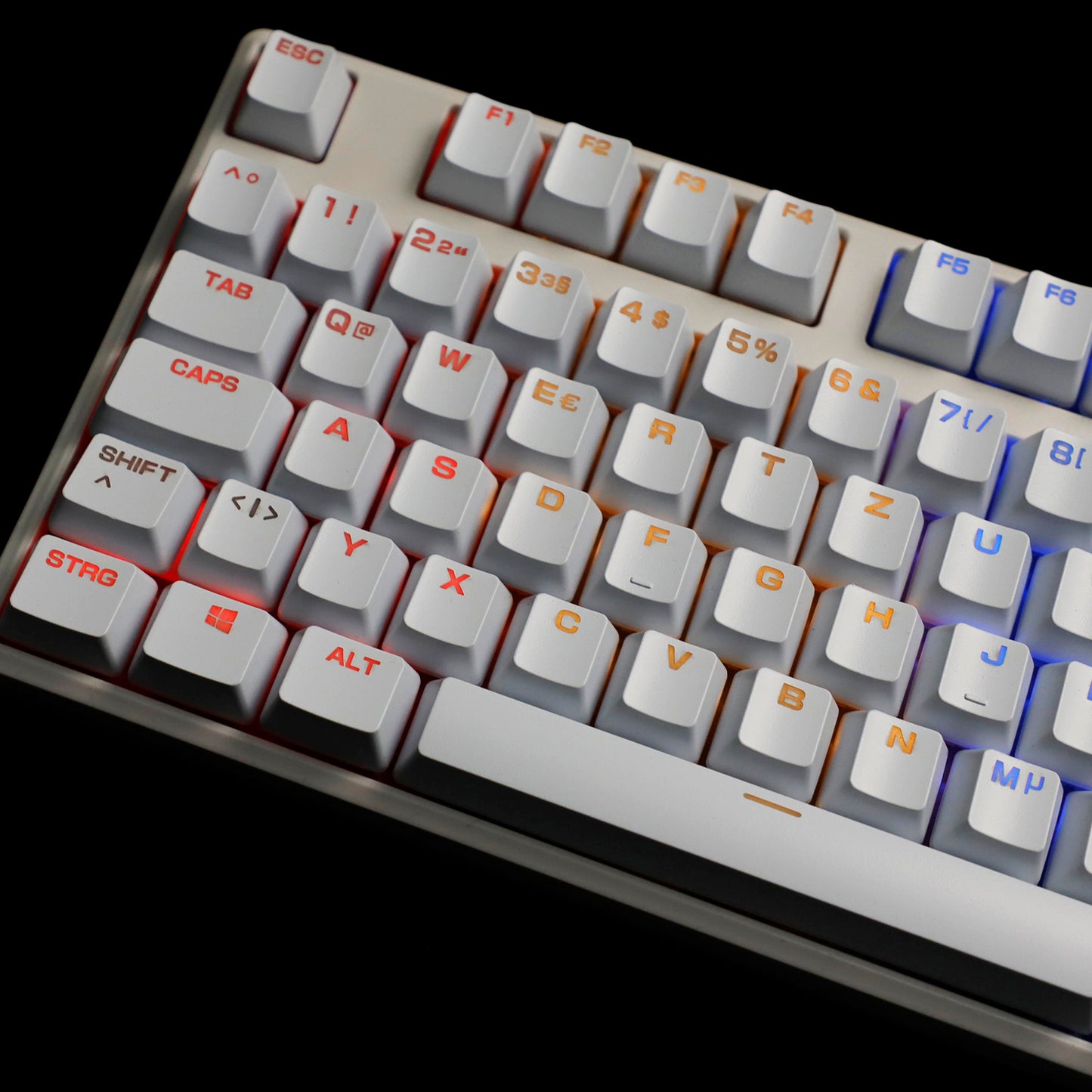 YMDK 105 Keys Swedish Backlit Black White OEM Profile ABS Spray-painted Keycaps for MX Mechanical Keyboards DIY Laser Engraving