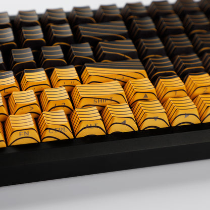 YMDK Contour Line Theme Cherry Profile Keycaps Dye Sub Set PBT Material Keycap for Mechanical keyboard 61 87 108